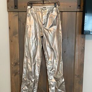 Express gold leather pants